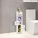 Jerry & Maggie - 4-Tier Bathroom Standing Shelf Storage Closet Organizer Free Standing Shelves Rack with 2 Doors Carved Stand Cabinet Home Decor - WPC | White