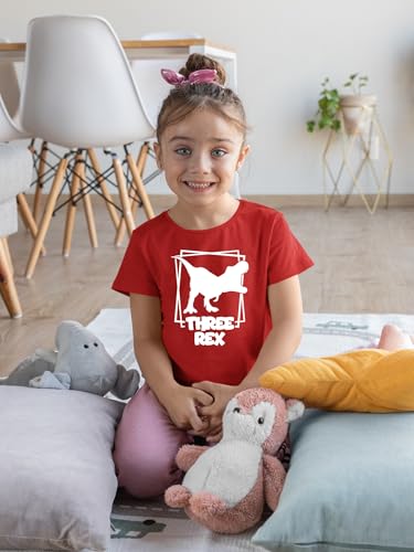 Three Rex - Toddler Clothes - 3 Years Old Birthday Tshirt Funny Outfit Cute Dinosaur Shirt4