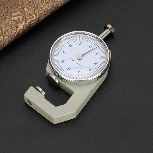 Calibrador de espesores con esfera redonda y cabeza plana para joyería, cuero y láminas, rango 0-10 miniatura 7