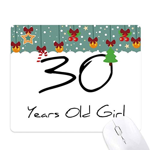 Alfombrilla de ratón de goma para oficina y juegos con diseño navideño de chica de 30 años