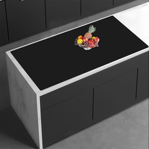 Image of 35.4''x23.6''(90cmx60cm) Extra Large Silicone Mat for Kitchen Counter, 1.4MM Thick Non-Slip Heat Resistant Countertop Protector, Waterproof Durable Kitchen Mat for Countertops, Islands (Black)