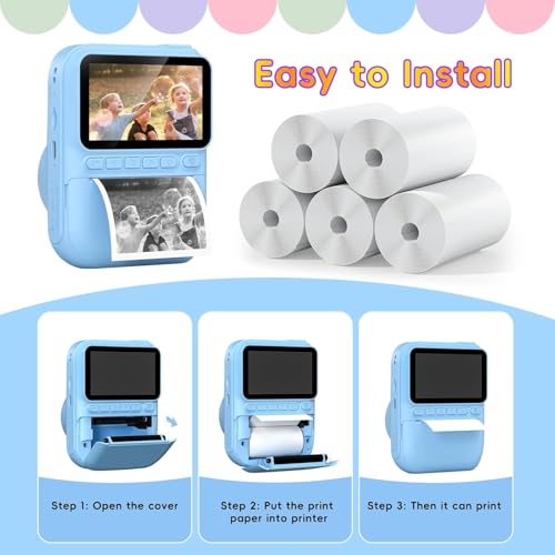 Image of 5 Rolls Instant Camera Refill Print Paper for Kids Instant Print Camera,Portable HD Printing Thermal Print Paper Set