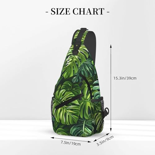 Mochila tipo bandolera con estampado hojas para adultos miniatura 3