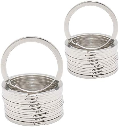 Leen4You Key Rings Metal Split Rings Flat Keyrings Keychain Ring Hoop for Car Home Keys -Pack of 20 (32mm)