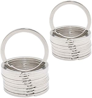 Leen4You Key Rings Metal Split Rings Flat Keyrings Keychain Ring Hoop for Car Home Keys -Pack of 20 (32mm)