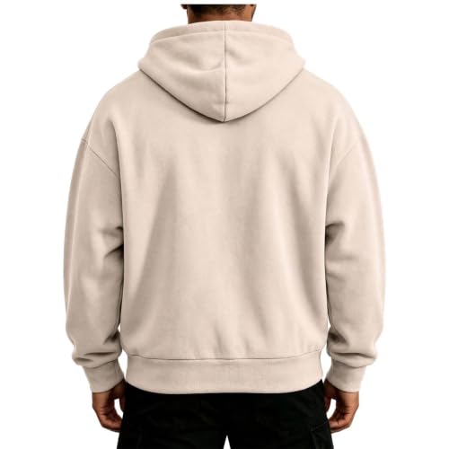 Mens Quarter Zip Hoodie Long Sleeve Pullover Sweatshirt Fall Winter Hoodies - image 7