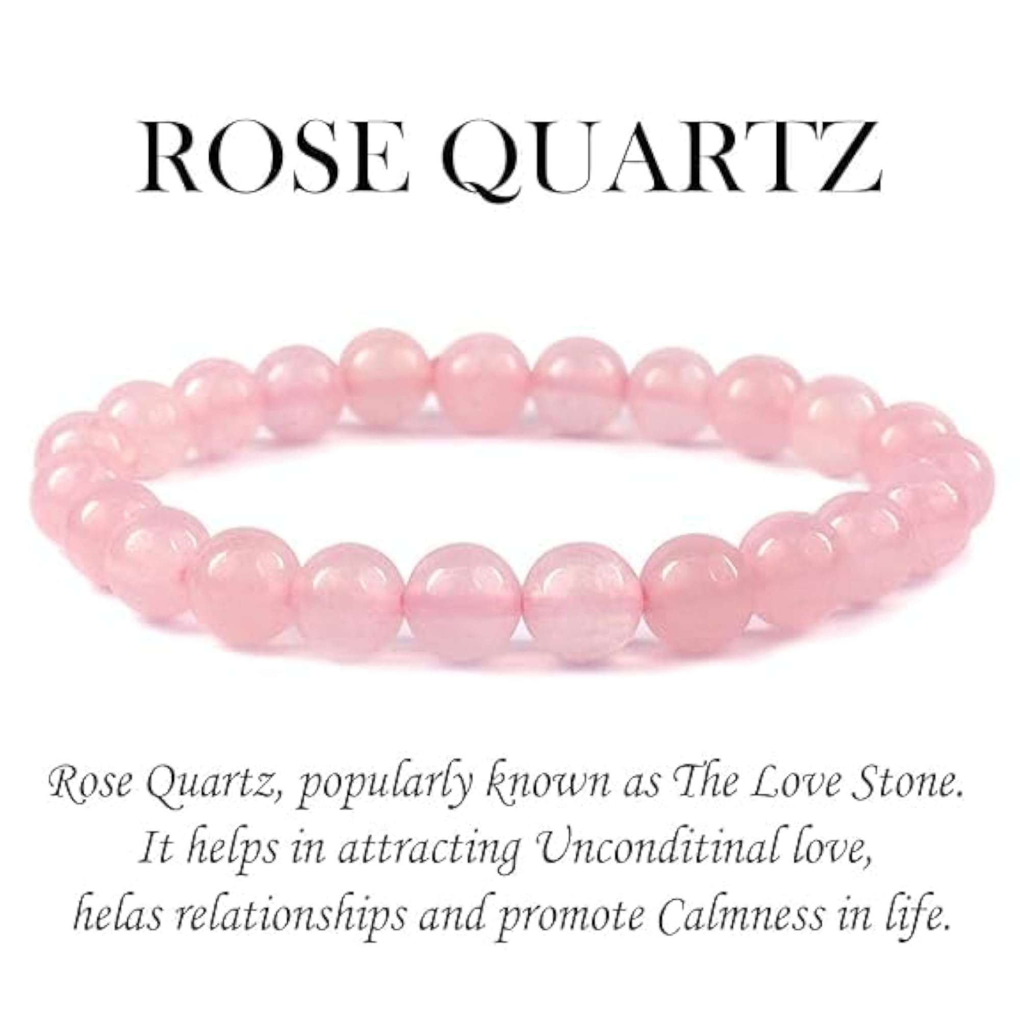 AAA+ Rated Pink Rose Quartz Crystal Bracelet, Original Certified