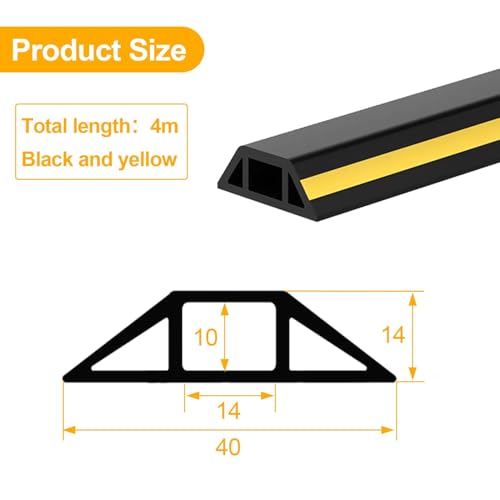 Cache cable sol noir 400 cm autocollant en PVC flexible - 2