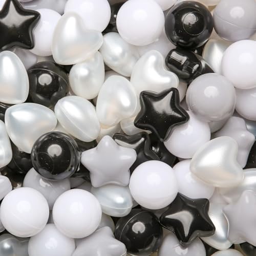 Image of GOGOSO Ball Pit Balls,Plastics Balls for Ball Pit, Stars Hearts Shape for PastelBall for Toddlers Kids
