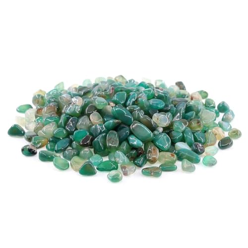 Image of WAYBER Natural Tumbled Agate Quartz Decorative Pebbles Stones, 1 Lb Green | Lustrous Polished Finish, Rich Long-Lasting Hues, Toxin-Free Material, Perfect for DIY Crafts & Home Decor