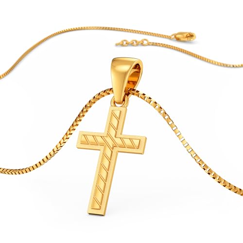 Image of Joyalukkas 22K 916 Purity Sacred Symbol Golden Holy Cross Pendant for Unisex