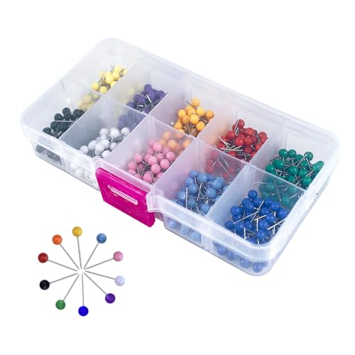 500 Piezas Chinchetas De Mapa 1/8 Pulgadas Chinchetas para Corcho Chinchetas De Mapa Colorido con Punta Redonda De PláStico Y Punta De Acero para Marcar Rutas De Viaje Direcciones 10 Colores