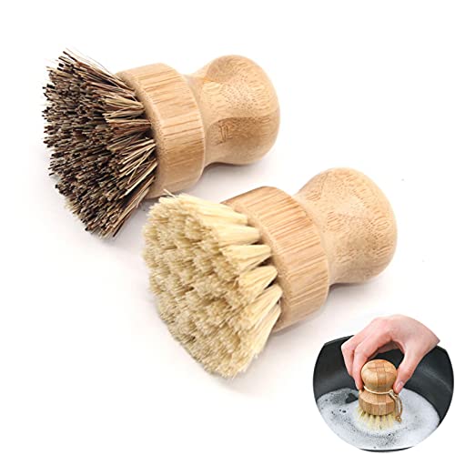 Cepillo para Platos de Bambú Cepillo de Madera para Lavar Platos Cepillo para Lavar Ollas Cepillo para Fregar Cepillos para Platos Cepillo Limpieza Cocina para Utensilios Cocina Sartén Limpieza 2pcs Cover