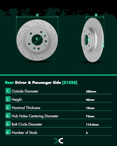 Image of SCITOO Front 11.75 inch Rear 11.02 inch Brake Pads and Rotors Kits Brakes Kits