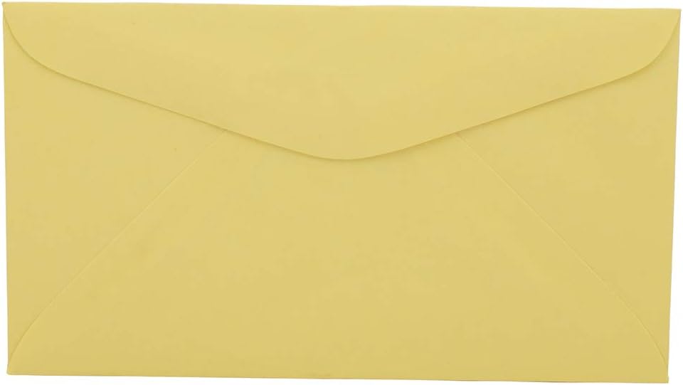 JAM PAPER #6 3/4 Premium Commercial Envelopes - 3 5/8 x 6 1/2 - Canary Yellow - 50/Pack