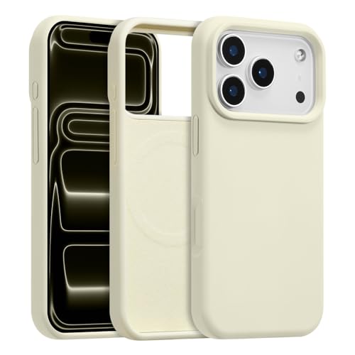 Coque iPhone 17 Pro Max blanc antique idéale pour recharger au bureau