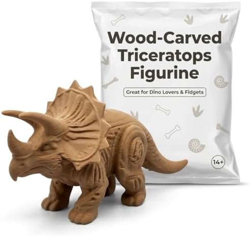 Natural Beige Triceratops Figurine | Intricate Horned Crest & Textured Detailing | Unique Collectible Desk Decor - Prehistoric Shelf Display - 3D Printed in Canada image 4