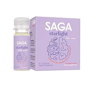 SAGA Starlight Mushroom Sleep Wellness Shots, Functional Beverage for Relaxation, Calm & Sleep Support with Ashwagandha…