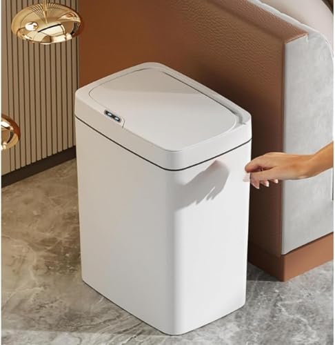 Lexiwy自動開閉蓋ゴミ箱、超薄型スマート、密閉防臭、センサーゴミ 箱、非接触、小型静音電動、省スペース、キッチン、リビング、バス、バスルーム、オフィス、家庭用 (グリーン,【三モード充電式】15L)