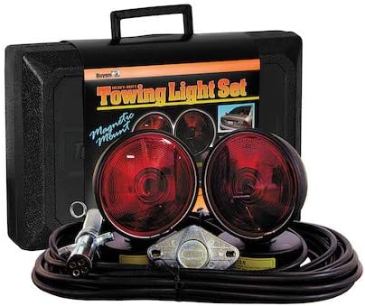 TL257M, Magnetic Tow Lights (Incandescent Bulb) with Cord, 4 Prong Plug and Case for Towing, Tow Truck, Rollback, Car Hauler, Carrier and More!