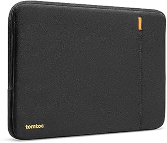 tomtoc 360° Protective Laptop Sleeve for 13-inch MacBook Air M2/A2681 M1/A2337 2018-2022, MacBook Pro M2/A2686 M1/A2338 2016-2022, Water-resistant Case for 12.9 iPad Pro 5th/4th/3rd Gen, Black