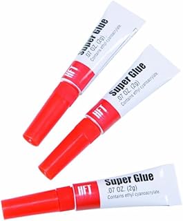 HFT Super Glue, Clear/Transparent, Gel, Cyanoacrylate, Super Glue, 3 Pack