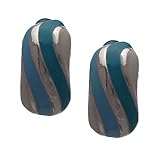 clip on ceiling light shades 2cm x 1cm (0.75" x 0.3"). NITIDA Silver tone Light & Dark Turquoise Clip on Earrings