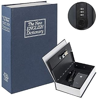Kyodoled Diversion Book Safe with Combination Lock, Safe Secret Hidden Metal Lock Box,Money