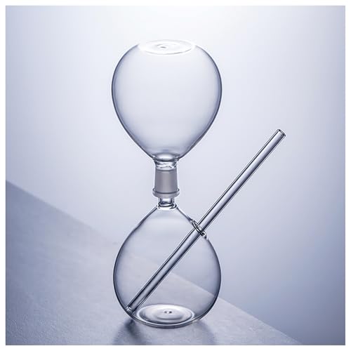 QVK Creative Hourglass-Shaped Cocktail Glass, Bar Wine Glass, With Straw, High Borosilicate Glass Resistant To High Temperature, Suitable for Family Restaurant Bar Party, Etc.