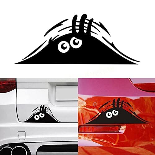 Funny Peeking Monster Scary Eyes Vinyl Black Decal For Cars | Trucks | Vans | Suv | Rv | Window | Walls | Mirror | Bumper | 7.5”X3” | Aist – 31 #TOP2