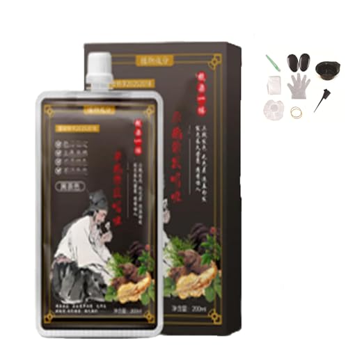 Tinte de cabello de extracto de planta para el cabello gris, nueces de espuma a base de plantas Pelye, champú de corte de cabello natural y de larga duración para cobertura gris (Dark Brown)