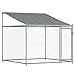 Hundezwinger für große Hunde, Outdoor-Gehege mit Dach und Tür, 2x2x2 m, robust, verzinkter Stahl, ideal für Garten