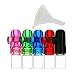 5 Pack Bundle | Premium 1g Short Snuff Bullet Spices and Sweetener Portable Travel Storage (Glass and Acrylic) Assorted Colors with ConClarity Micro Funnel