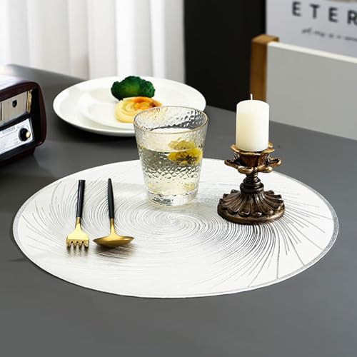 Set de table rectangulaire en PVC argenté lavable pour protéger la table des enfants
