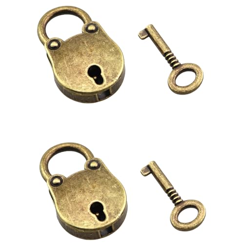 KKUANG 2 Sets Mini Locks Set with Key Padlock Alloy