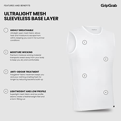 GripGrab Ultralight 1 and 3 Pack Sleeveless Mesh Summer Cycling Base Layer Biking Undershirt Lightweight Vest Cycling Shirt2