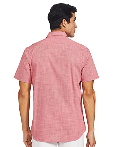 Image of Colorplus Men's Pure Cotton Checks Pattern Tailored Fit Spread Collar Half Sleeve Casual Shirt