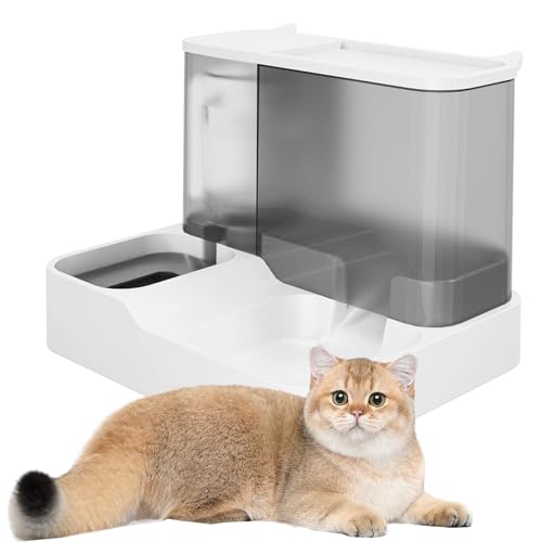 Comederos Automáticos para Gatos, Dispensador de Agua, Gato, Comedero y Bebedero Automático para Gatos y Perros Antisalpicaduras Dispensador Agua Alimentador Automatico Fuentes