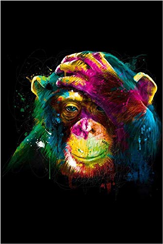 AYSUNJIE Klassisches Puzzle 1000 Teile Erwachsenenpuzzle Aus Holz Puzzles-Farbe AFFE-Kind Geschenk Wohnkultur Modern Festival DIY Geschenk Intellektuelles Spiel 75X50Cm Cover