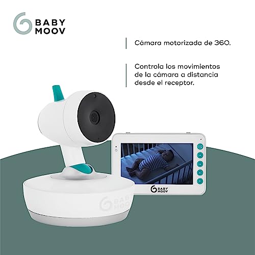 Babymoov YOO Moov Vigilabebé con Cámara Motorizada, Pantalla LCD Color de 4.3", Visión Nocturna, Rotacion 360°, Lamparita y Nanas, Alcance 300 m - imagen 3