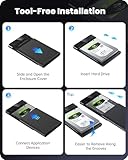 POSUGEAR 2.5 Inch Hard Drive Enclosure, USB 3.0 to SATA III Tool-Free Black HDD Enclosure for 7mm/9.5mm 2.5" SSD HDD UASP Supported, with LED Lamp Compatible with Toshiba Samsung WD PS4 Xbox PC TV - Image 6