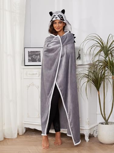 Wearable Hooded Blanket for Adults - Super Soft Warm Cozy Plush Flannel Fleece & Hoodie Throw Cloak Wrap - Gifts for Women - Image 4