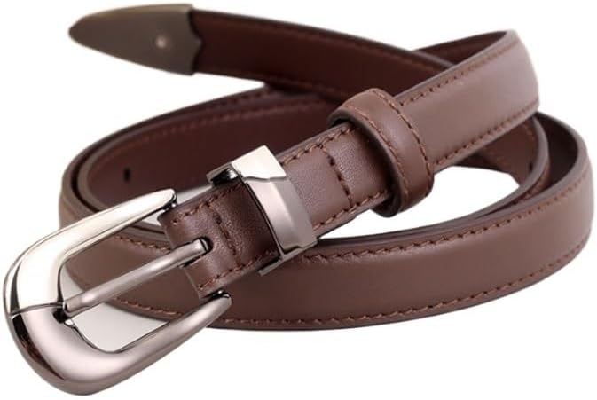 Leather Casual Versatile Silver Buckle Decoration Paired with Suit Jeans Belt