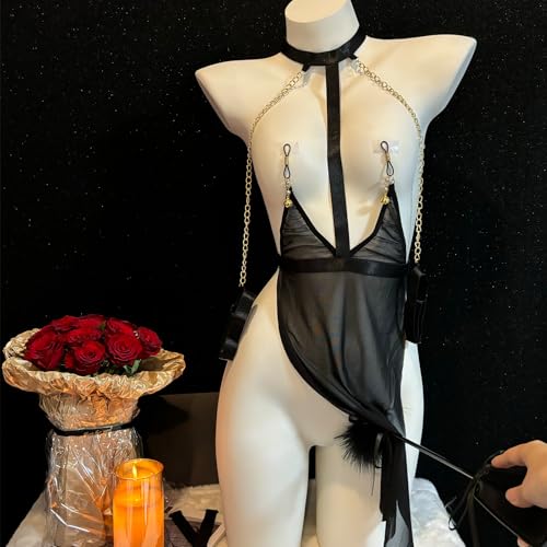 [LIKENNY] ベビードール セクシー コスプレ ボンテージ 競泳水着 メイド服 過激 エッチ エロ スク水 セーラー服 ランジェリー キャミソール レオタード ハイレグ ボンテージ かわいい 可愛い 貧乳 ミニスカート ワンサイズ - 画像6