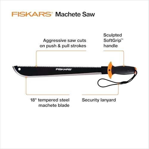 image for Fiskars Machete Saw, Tempered Steel Blade, One-Handed Grip Handle with