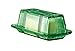 Depression Style Glass Butter Dish, Classic Green