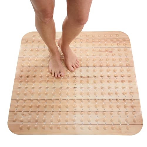 ENKOSI Extra Large Square Non Slip Shower Mat - 31 x 31-inch XL Bathroom Shower Mat - Square Shower...