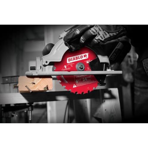 Diablo Carbide Saw Blade for Wood and Metal - 7-1/4" Diameter, 36 C-ATB Teeth, 5/8" Arbor, .067" Kerf, 5° Hook Angle, .051" Plate, 8000 Max RPM - D0736GPA