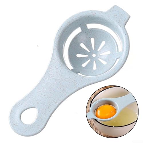 Separatore di tuorlo d'uovo, utensile da cucina, setaccio da cucina, 13 cm di lunghezza x 6 cm di diametro (blu)
