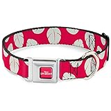 Buckle-Down Dog Collar Seatbelt Buckle Lilo Stitch Bounding Lilo Dress Leaves Red Ivory, 1' Wide -...